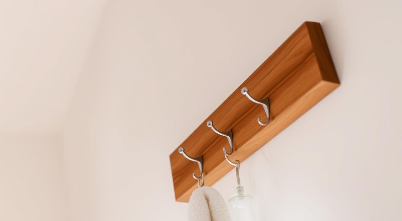 DIY: Porta-Toalhas Feito com Madeira e Ganchos Simples